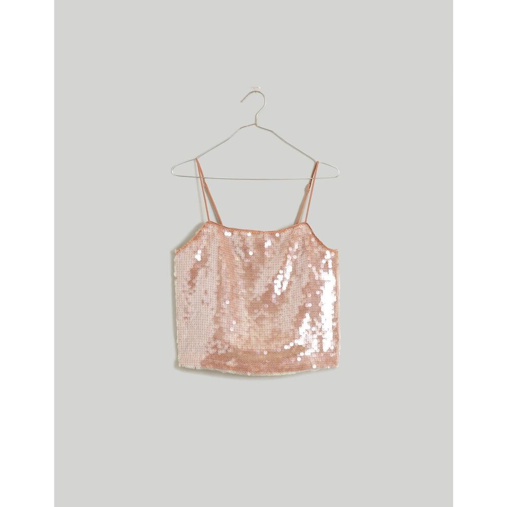 MADEWELL Fallen Timber Abigail Sequin Square-Neck Cami NWT Size XXS